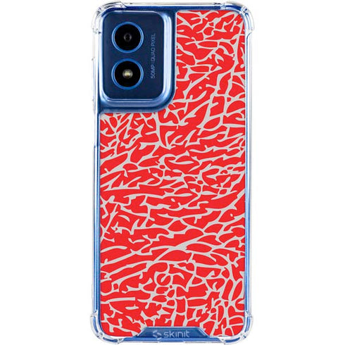 Elephant Print Red Moto G Play 4G (2024) Clear Case
