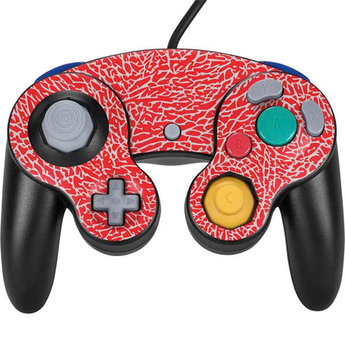 Elephant Print Red Nintendo GameCube Controller Skin