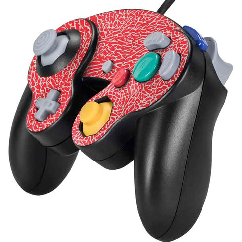 Elephant Print Red Nintendo GameCube Controller Skin