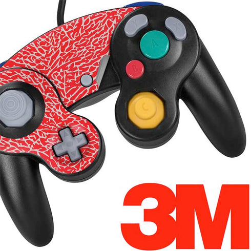 Elephant Print Red Nintendo GameCube Controller Skin