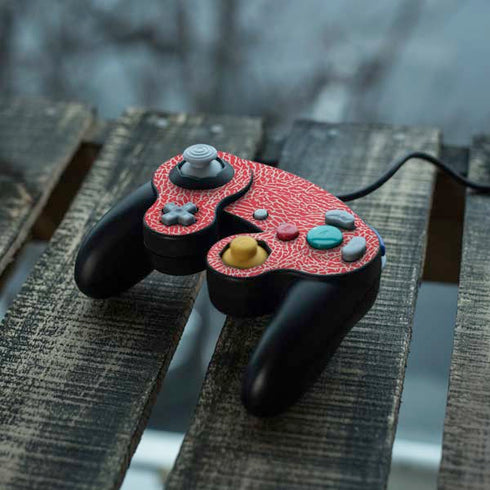 Elephant Print Red Nintendo GameCube Controller Skin
