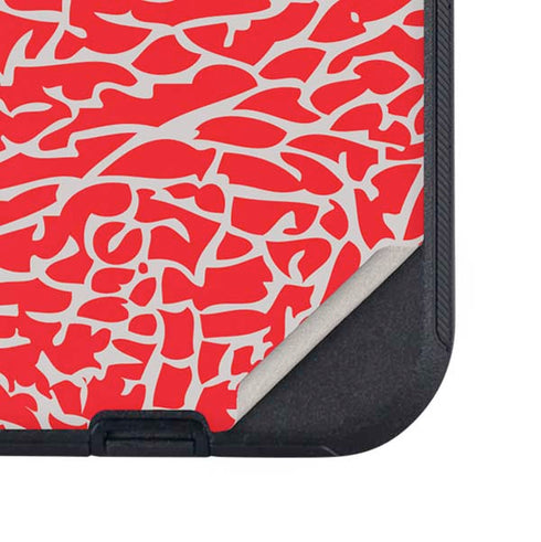 Elephant Print Red Otterbox Defender iPhone Skin