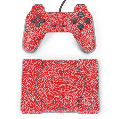 Elephant Print Red PlayStation Classic Bundle Skin