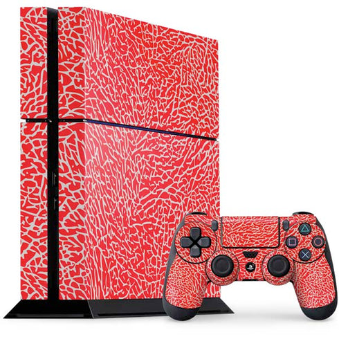 Elephant Print Red PS4 Console and Controller Bundle Skin