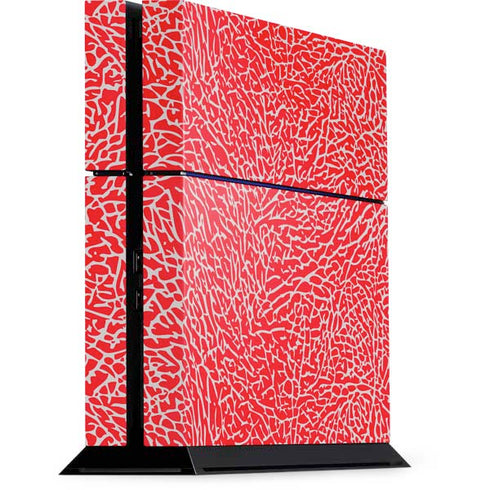 Elephant Print Red PS4 Console Skin