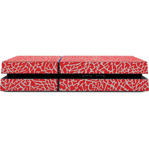 Elephant Print Red PS4 Console Skin