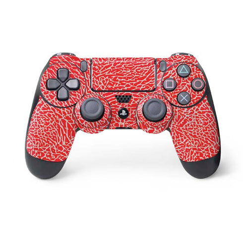 Elephant Print Red PS4 Controller Skin