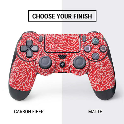Elephant Print Red PS4 Controller Skin