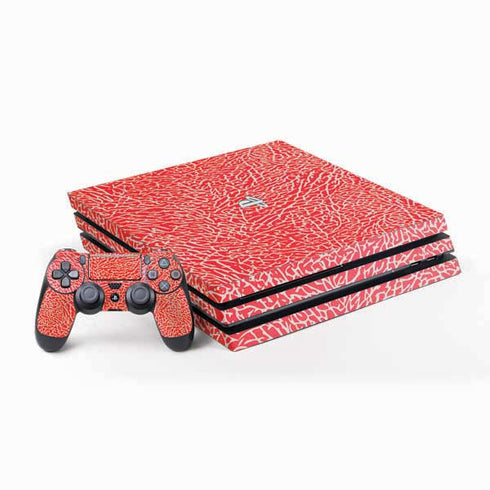 Elephant Print Red PlayStation PS4 Skins