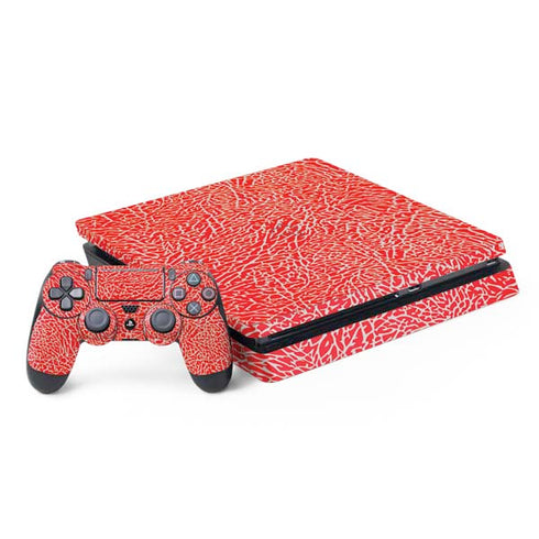Elephant Print Red PlayStation PS4 Skins