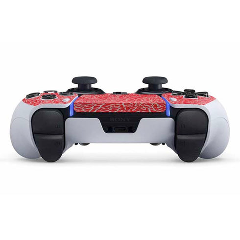 Elephant Print Red PS5 DualSense Edge Pro Controller Skin