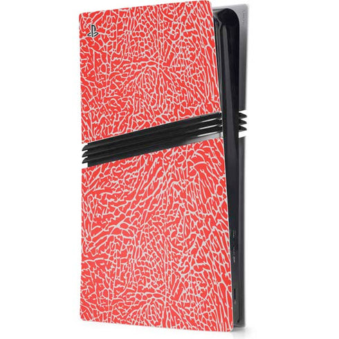 Elephant Print Red PS5 Pro Console Skin