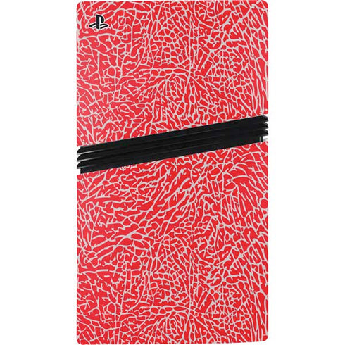 Elephant Print Red PS5 Pro Console Skin