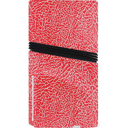 Elephant Print Red PS5 Pro Disk Bundle Skin