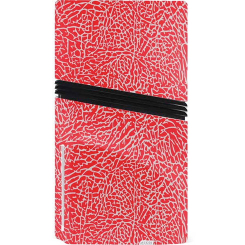 Elephant Print Red PS5 Pro Disk Console Skin