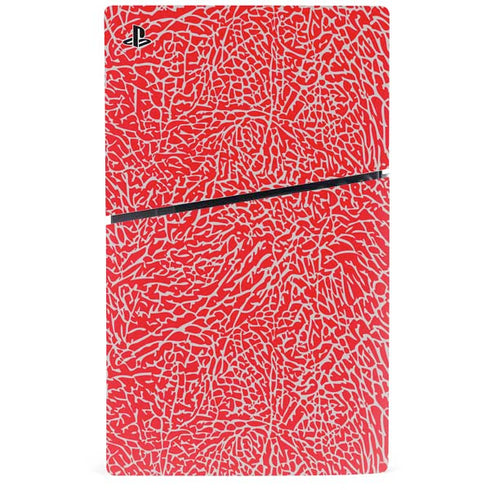 Elephant Print Red PS5 Slim Digital Edition Console Skin