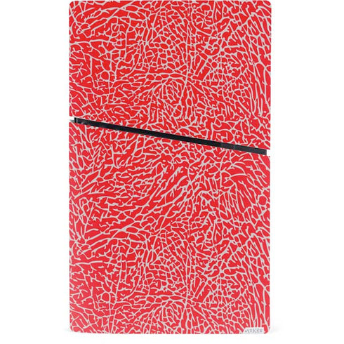 Elephant Print Red PS5 Slim Digital Edition Console Skin