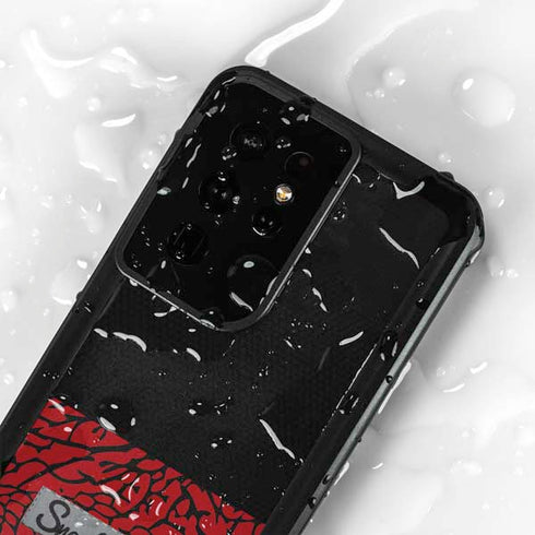 Elephant Print Red Sneakerhead Galaxy S24 Ultra Waterproof Case