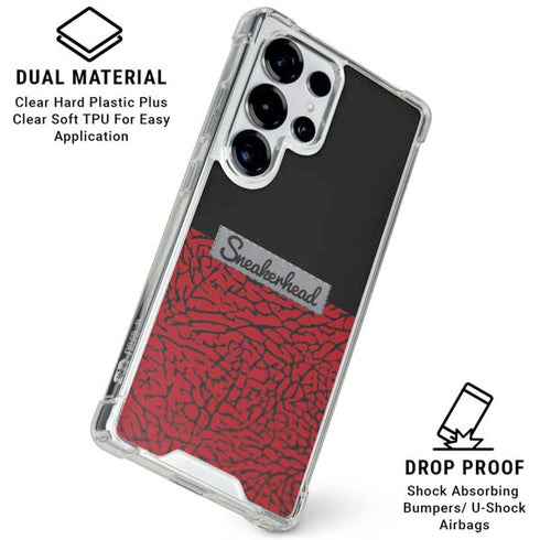 Elephant Print Red Sneakerhead Galaxy S25 Ultra Clear Case