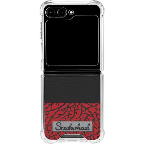 Elephant Print Red Sneakerhead Galaxy Z Flip6 Clear Case