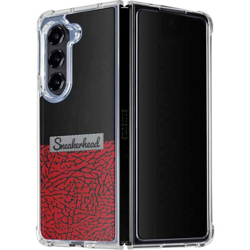 Elephant Print Red Sneakerhead Galaxy Z Fold5 5G Clear Case
