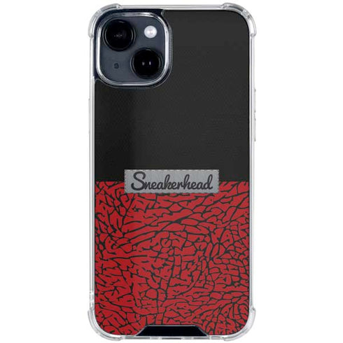 Elephant Print Red Sneakerhead iPhone 15 Clear Case