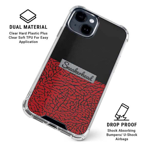 Elephant Print Red Sneakerhead iPhone 15 Clear Case
