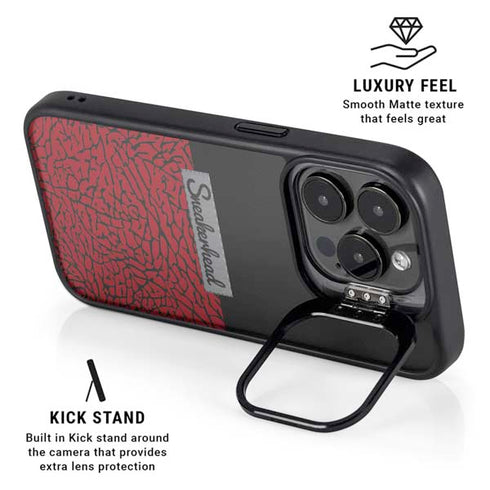 Elephant Print Red Sneakerhead iPhone 15 Pro Max Kickstand Case