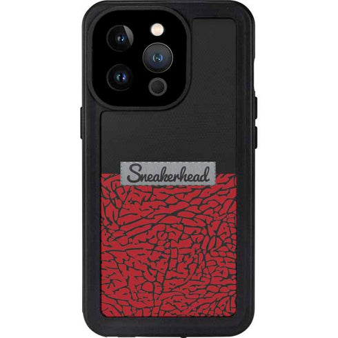 Elephant Print Red Sneakerhead iPhone 15 Pro Waterproof Case