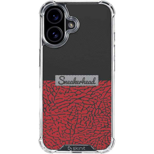 Elephant Print Red Sneakerhead iPhone 16 Clear Case