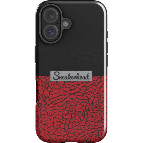 Elephant Print Red Sneakerhead iPhone 16 Impact Case