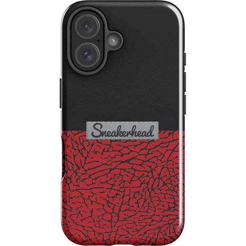 Elephant Print Red Sneakerhead iPhone 16 Plus Impact Case