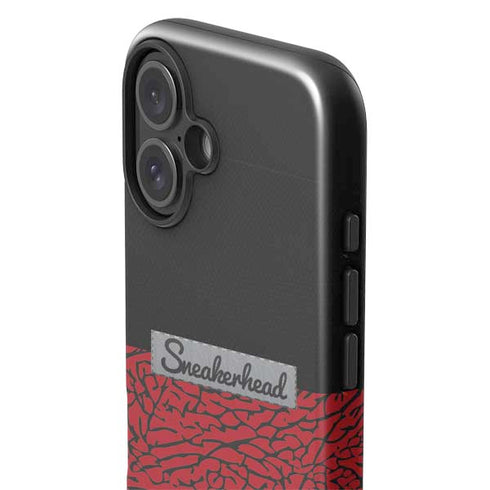 Elephant Print Red Sneakerhead iPhone 16 Plus Impact Case