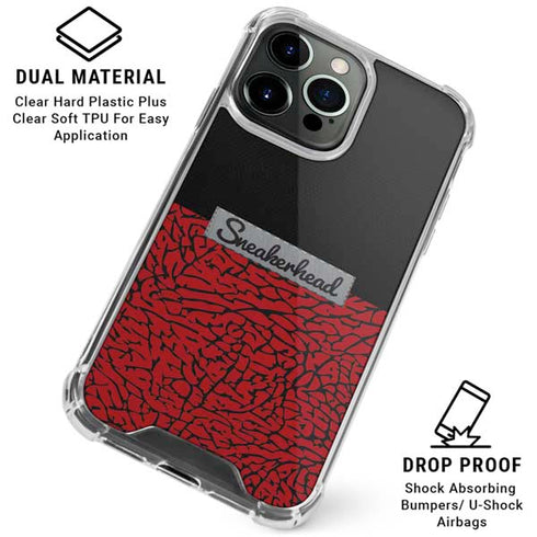 Elephant Print Red Sneakerhead iPhone 16 Pro Max Clear Case