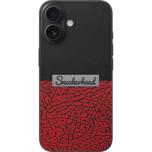 Elephant Print Red Sneakerhead iPhone 16 Skin