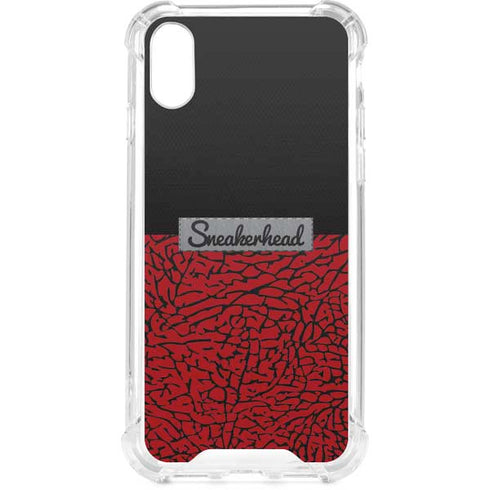 Elephant Print Red Sneakerhead iPhone XS Clear Case