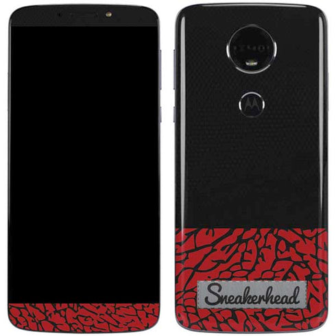 Elephant Print Red Sneakerhead Moto E5 Plus Skin