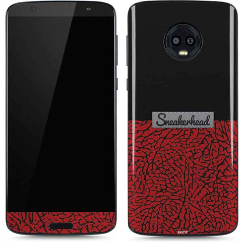 Elephant Print Red Sneakerhead Moto G6 Skin