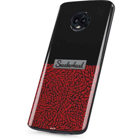 Elephant Print Red Sneakerhead Moto G6 Skin