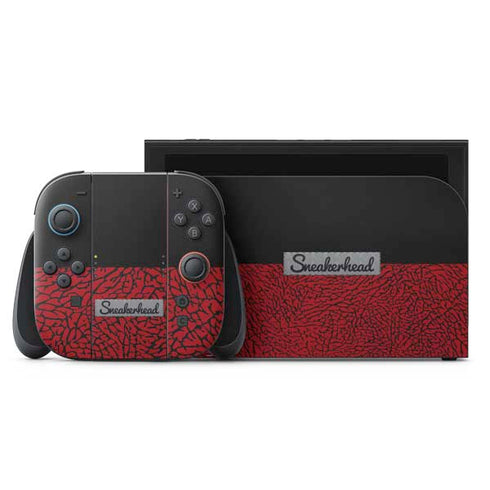 Elephant Print Red Sneakerhead Nintendo Skins