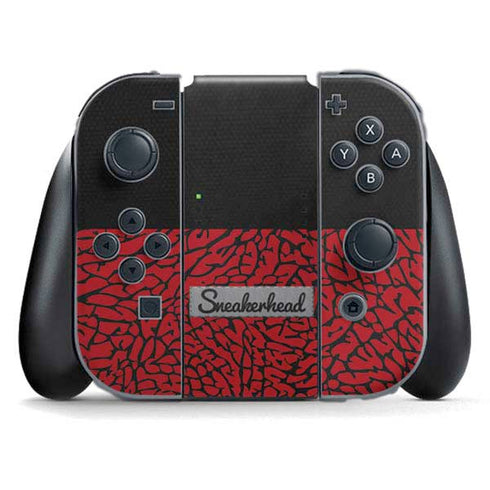 Elephant Print Red Sneakerhead Nintendo Switch (2017-2021) Joy-Con Controller Skin
