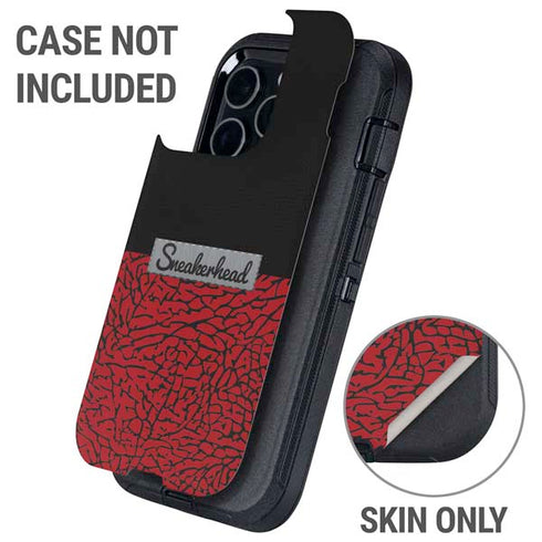Elephant Print Red Sneakerhead Otterbox Defender iPhone Skin