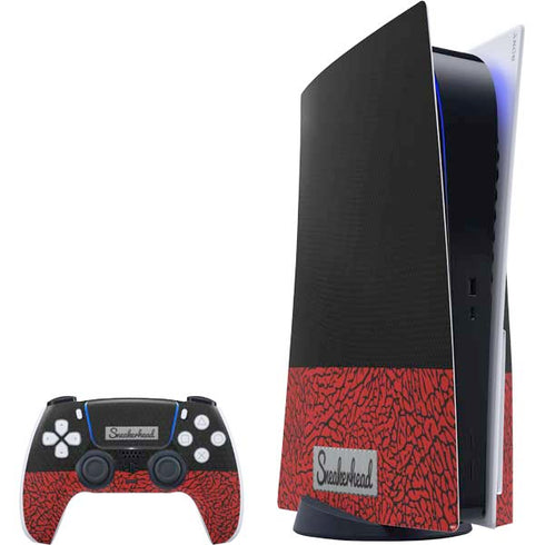 Elephant Print Red Sneakerhead PlayStation PS5 Skins