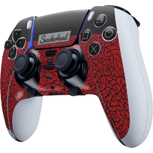 Elephant Print Red Sneakerhead PS5 DualSense Edge Pro Controller Skin