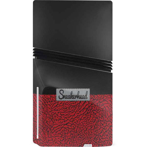 Elephant Print Red Sneakerhead PS5 Pro Disk Console Skin