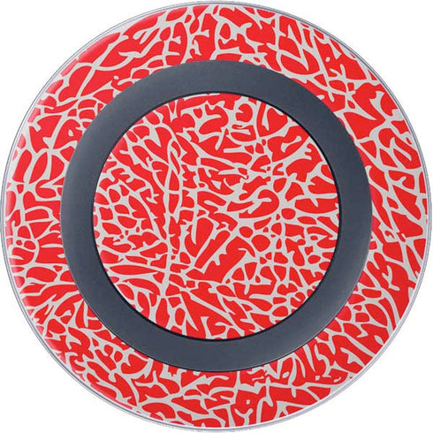 Elephant Print Red Wireless Charger Skin