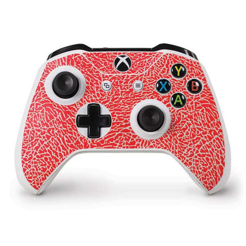 Elephant Print Red Xbox One S Controller Skin