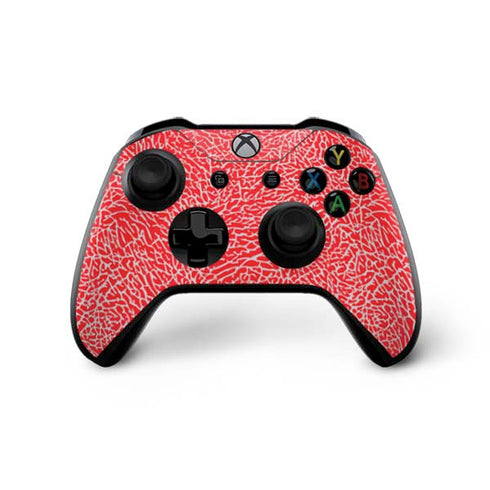 Elephant Print Red Xbox One X Controller Skin