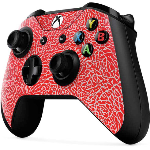 Elephant Print Red Xbox One X Controller Skin