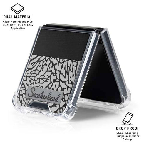 Elephant Print Sneakerhead Black Galaxy Z Flip6 Clear Case